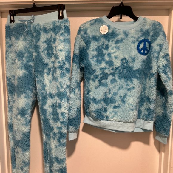 EPIC THREADS GIRLS SUGAR BLUE FLEECE PEACE SIGN 2-PC SET - Picture 9 of 9
